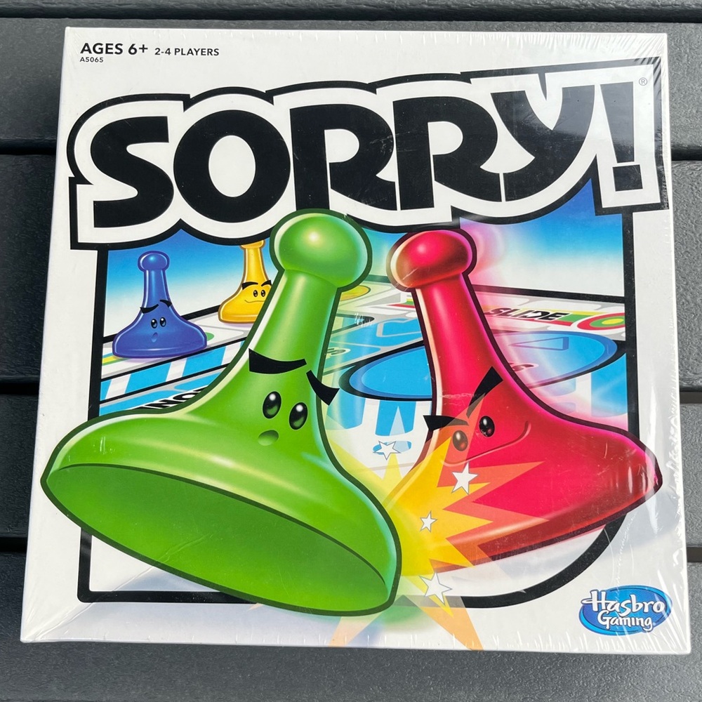 Hasbro; Sorry! Board Game; Fun & Colorful Game; NWT/In Package; 10.5x10.5in